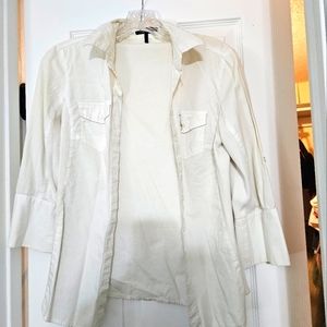 White button down blouse